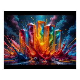 Póster Columnas de pintura prismática