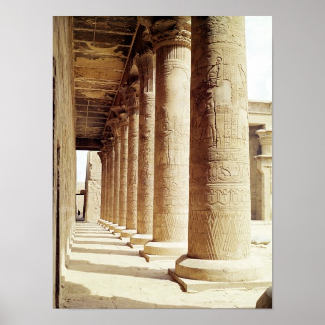 Póster Columnas en el Pronos del Templo de Horus (Frente)
