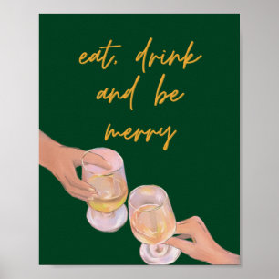 Póster Coma, bebe y sé moro, moro, Navidades, retro