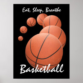 Póster Coma, duerme, respira... básquetbol