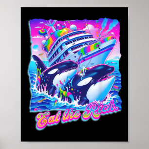 Póster Coma la ballena rica 90's Orca Funny Animal Yac