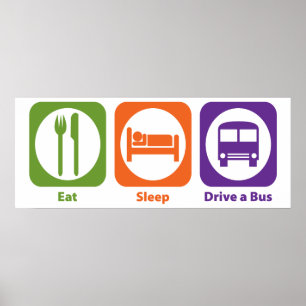 Póster Coma la impulsión del sueño un autobús