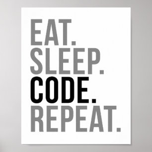 Póster Coma la repetición del código del sueño