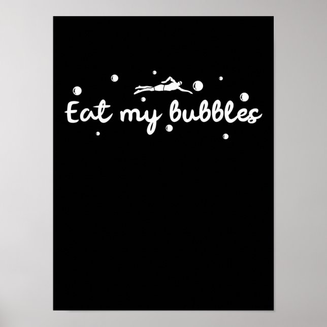 Póster Coma Mis Burbujas Regalo De Baño Un Nadador (Frente)