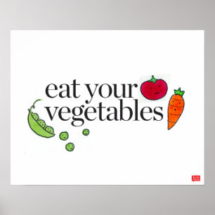 Póster Coma sus verduras