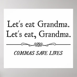 Póster Comamos la abuela Commas salvamos vidas