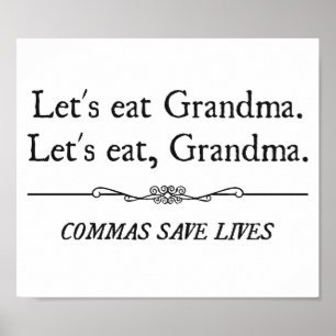 Póster Comamos la abuela Commas salvamos vidas