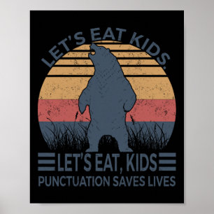 Póster Comamos la puntuación de los niños salva vidas de