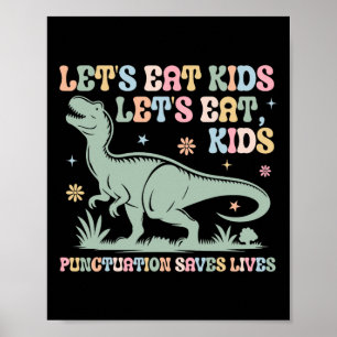 Póster Comamos la puntuación de niños salva vidas Grammar