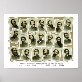Póster Comandantes confederados de la guerra civil