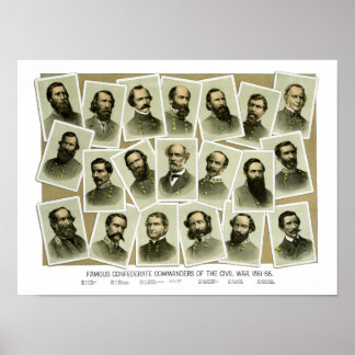 Póster Comandantes confederados de la guerra civil
