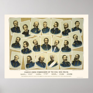 Póster Comandantes famosos 1884 de la unión