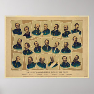 Póster Comandantes sindicales famosos de la guerra civil