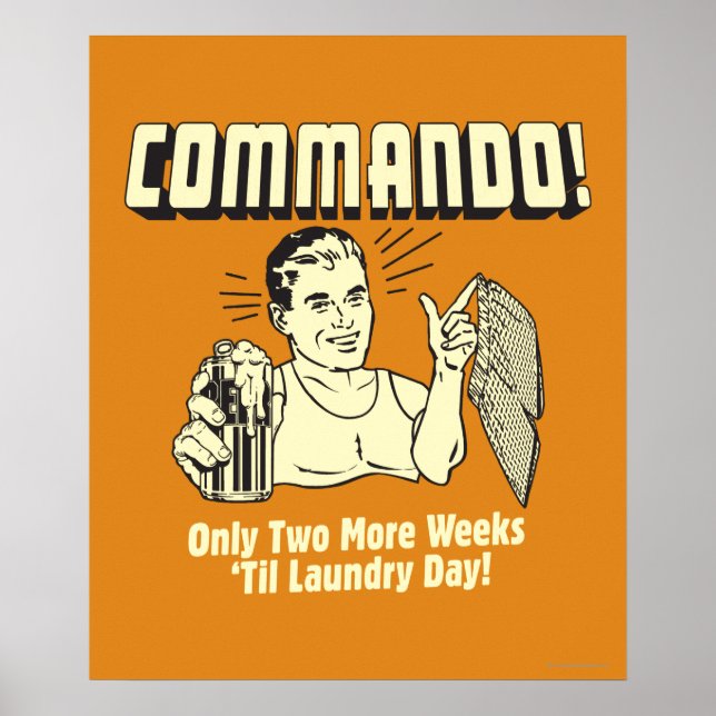 Póster Comando: 2 semanas hasta el día de la lavandería (Frente)