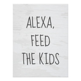 Póster Comando de Alexa Humor en Blanco Texturizado