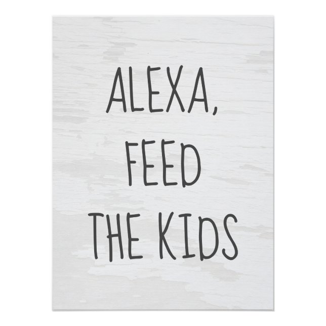 Póster Comando de Alexa Humor en Blanco Texturizado (Anverso)