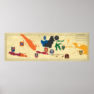 Póster Comando Territorial Troepen de KNIL Overzicht