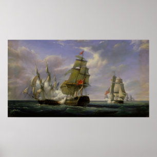 Póster Combat between the French Frigate 'La Canonniere'