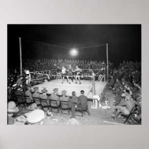 Póster Combate de boxeo del ejército, los años 20