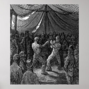 Póster Combate de boxeo del Victorian