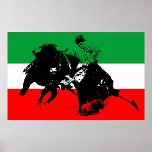 Póster Combatiente de Bull del mexicano