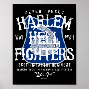 Póster Combatientes de Harlem Vintage Historia Militar Ne