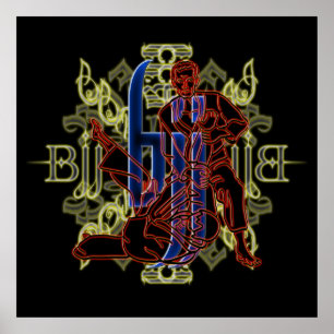 Póster Combatientes rojos del Poster Jiu Jitsu