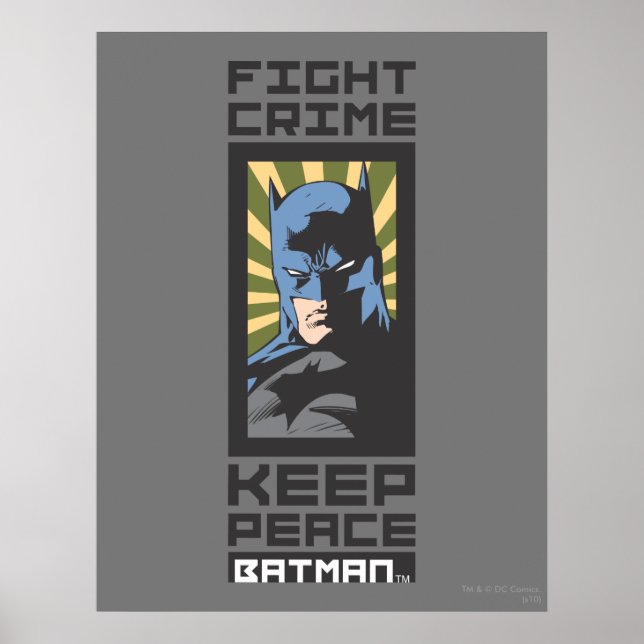 Póster Combatir el crimen - Mantener la paz - Batman (Frente)