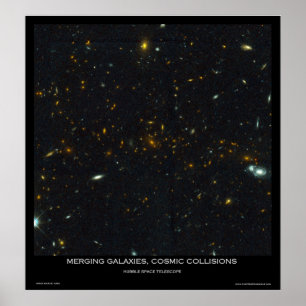 Póster Combinación de galaxias, colisiones cósmicas