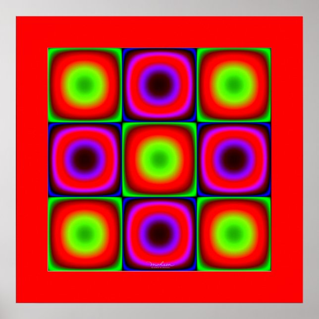 Póster Combinaciones de colores vibrantes (Frente)