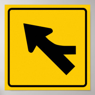 Póster Combinando el Rótulo de la carretera del tráfico
