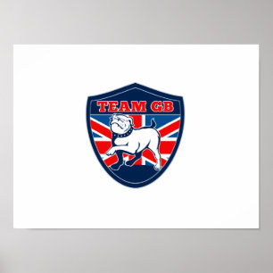 Póster Combine el escudo británico del equipo de deportes