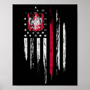 Póster Combo bandera estadounidense polaca Polonia Estado