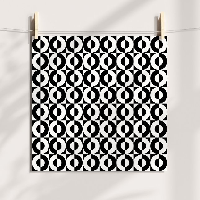 Póster Combo Geo Negro y Blanco Círculos Divertidos (Funky Circles Poster)