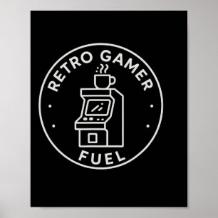 Póster Combustible para Jugadores Retro de Arcade para Pa
