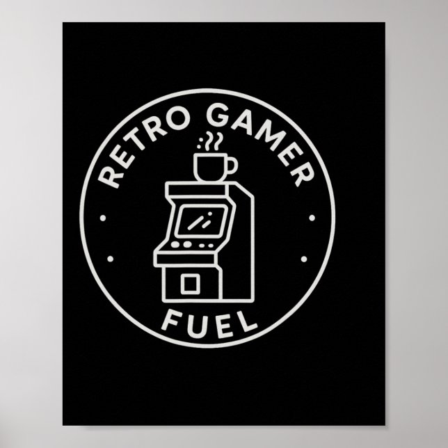 Póster Combustible para Jugadores Retro de Arcade para Pa (Frente)