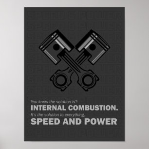 Póster Combustión interna - Velocidad y potencia