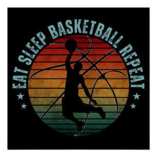 PÓSTER COME BALONCESTO DUERME REPITE