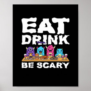 Póster Come Bebe Sé Miedo Monstruo Halloween Creativo