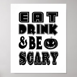 Póster COME BEBE Y SE ASUSTADIZO Cena divertida de Hallow