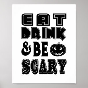 Póster COME BEBE Y SE ASUSTADIZO Cena divertida de Hallow
