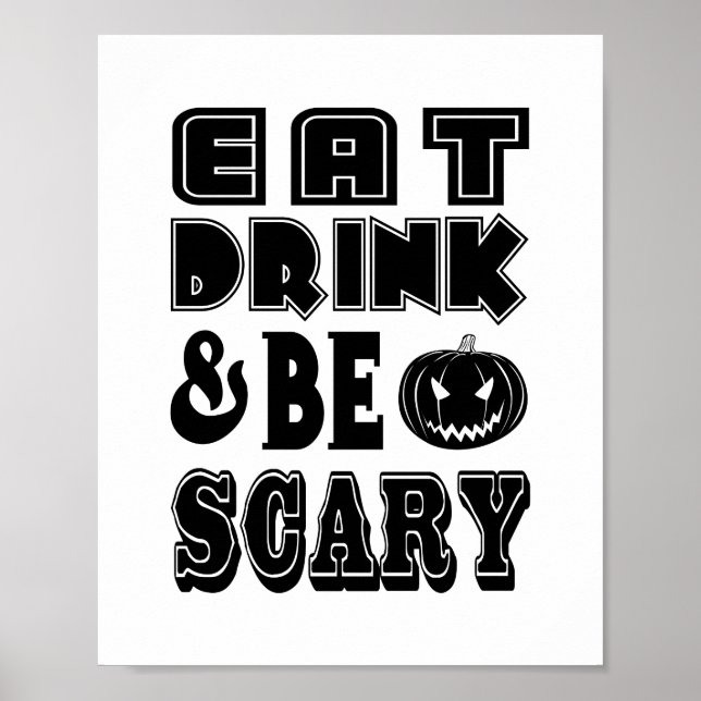 Póster COME BEBE Y SE ASUSTADIZO Cena divertida de Hallow (Frente)