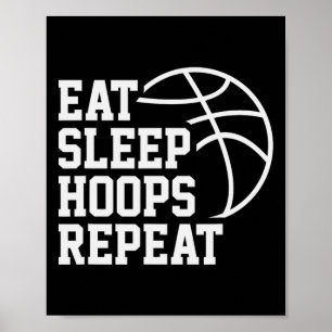 Póster Come Dormir Baloncesto Repetir Divertido Decir Cit