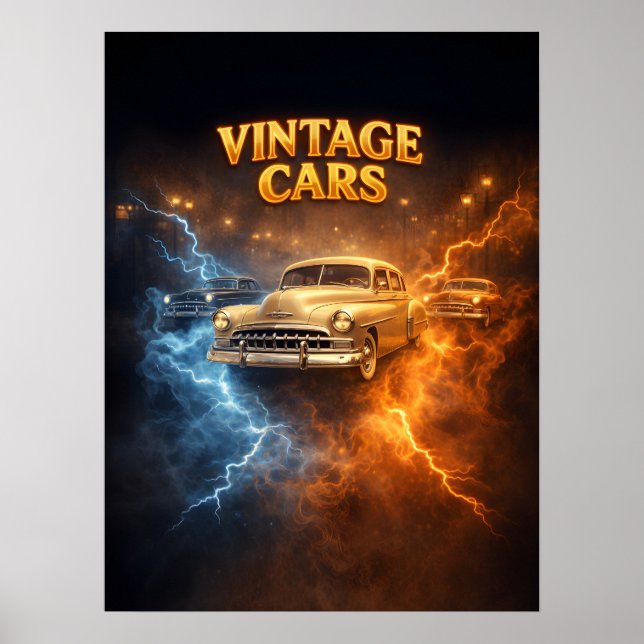 Póster Come Dormir Coches Antiguos (Frente)