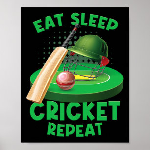 Póster Come Dormir Críquet Vintage Críquet Ll Juego Campo
