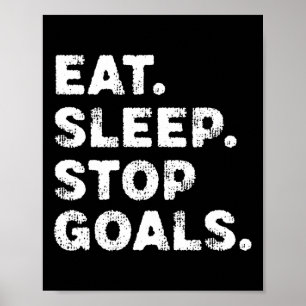 Póster Come Dormir Detener Metas Divertido Fútbol Hockey