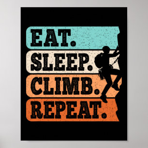 Póster Come Dormir Escalar Repetir Escalada en Roca Bould