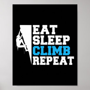 Póster Come Dormir Escalar Repetir Escalador de Árboles R