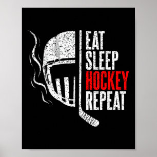 Póster Come Dormir Hockey Repetir Divertido Hockey