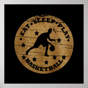Póster Come dormir jugar baloncesto